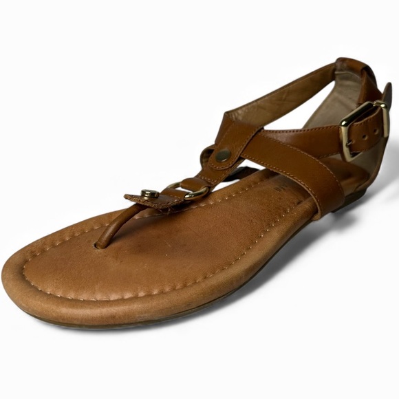 ANTONIO MELANI Shoes - ANTONIO MELANI Tan Leather Buckle Sandals